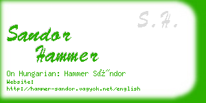 sandor hammer business card